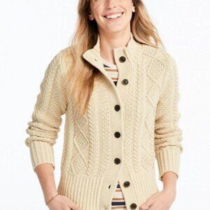 Women's Signature Cotton Fisherman Sweater, Short Cardigan - Medium